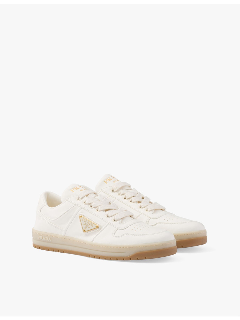 Downtown logo-plaque leather low-top trainers - 4