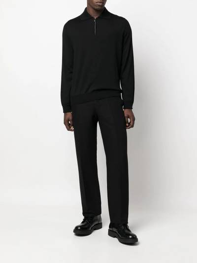 Canali long-sleeve wool polo shirt outlook