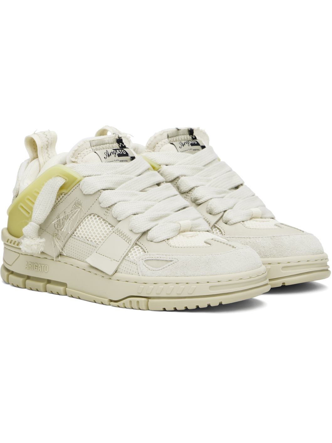 Beige Area Patchwork Sneakers - 4