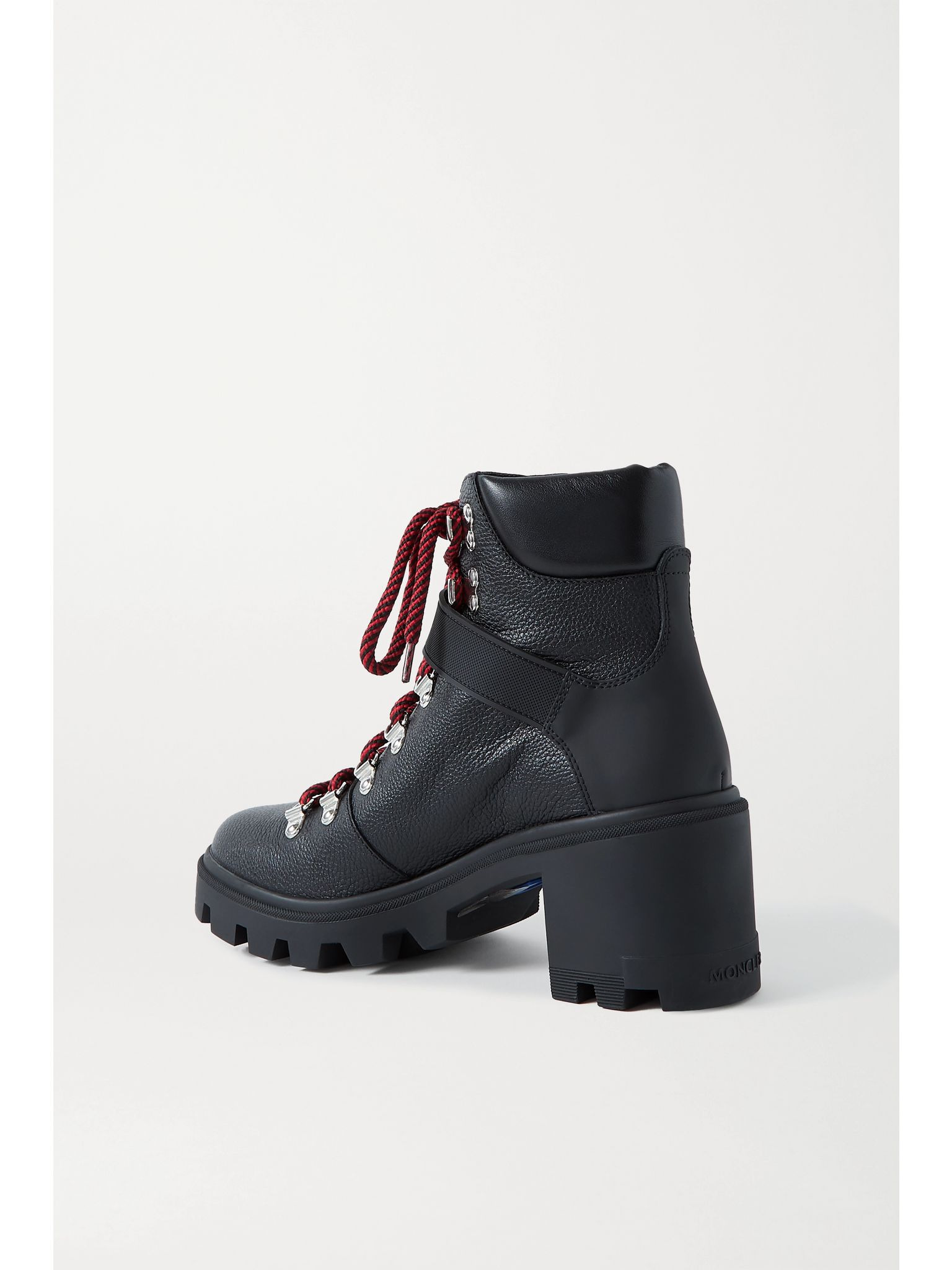Carol rubber-trimmed textured-leather ankle boots Black - 3