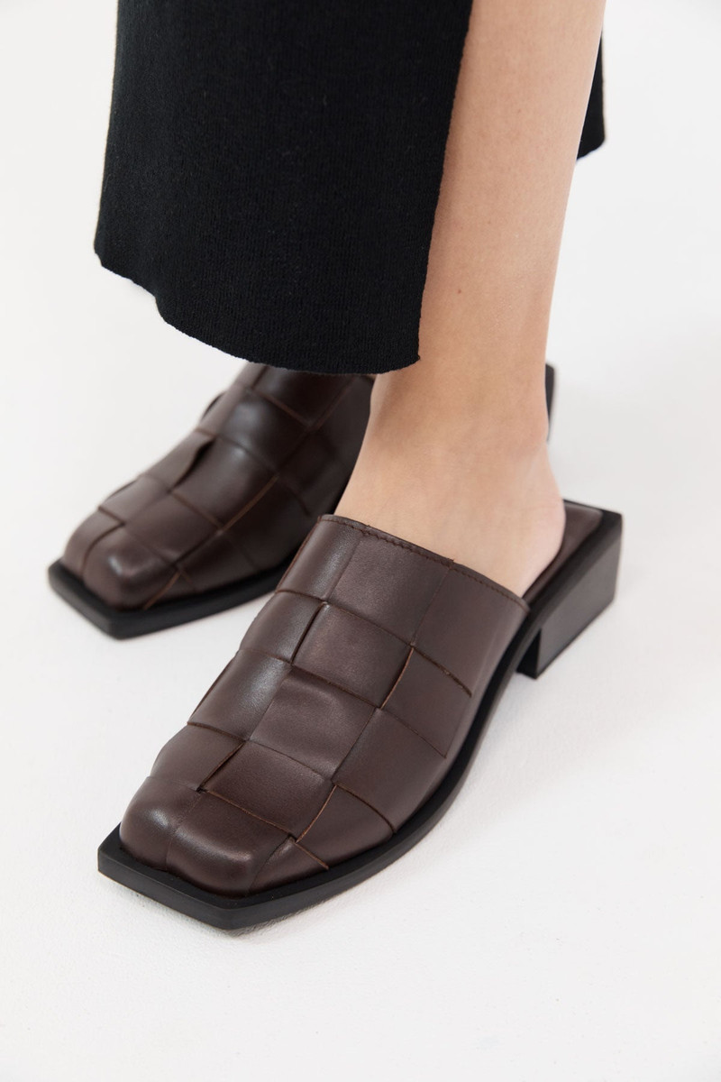Woven Mules - Chocolate 3