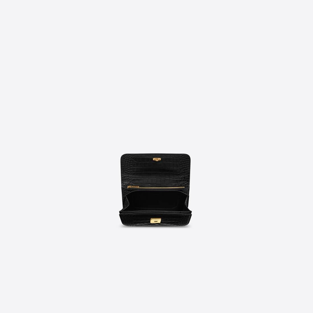 Women's Gossip Small Bag Crocodile Embossed in Black - 5