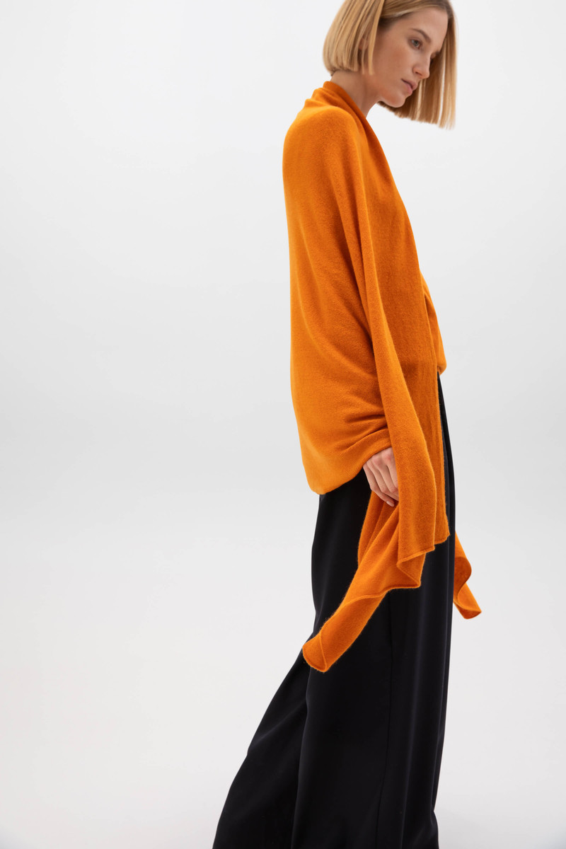Gauzy Cashmere Orange Travel Stole 3