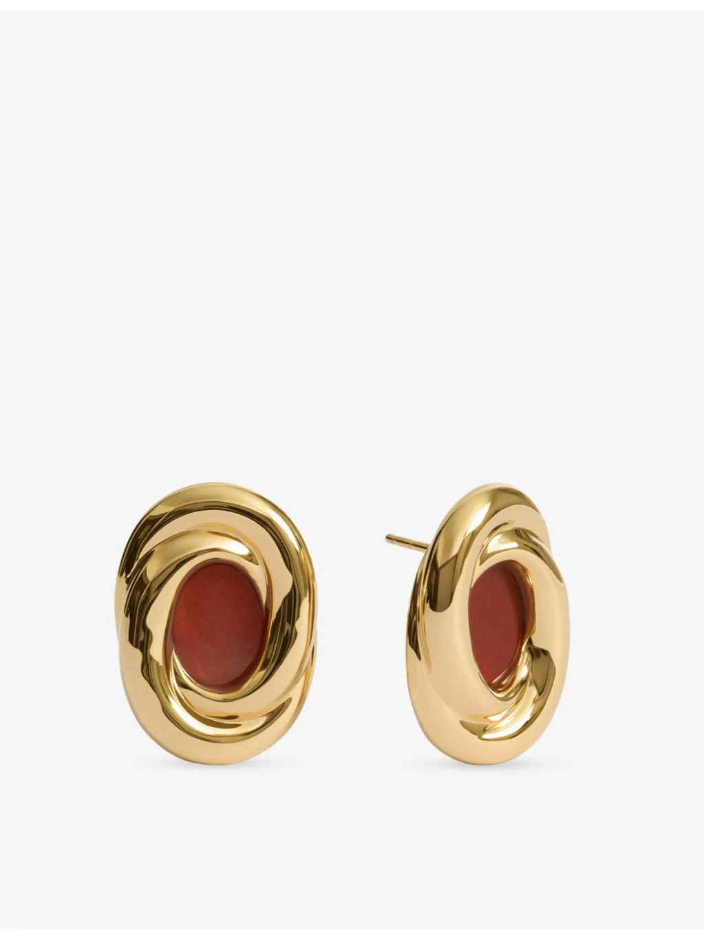 Ochre 18ct Yellow Gold Vermeil And Gemstone Stud Earrings - 1