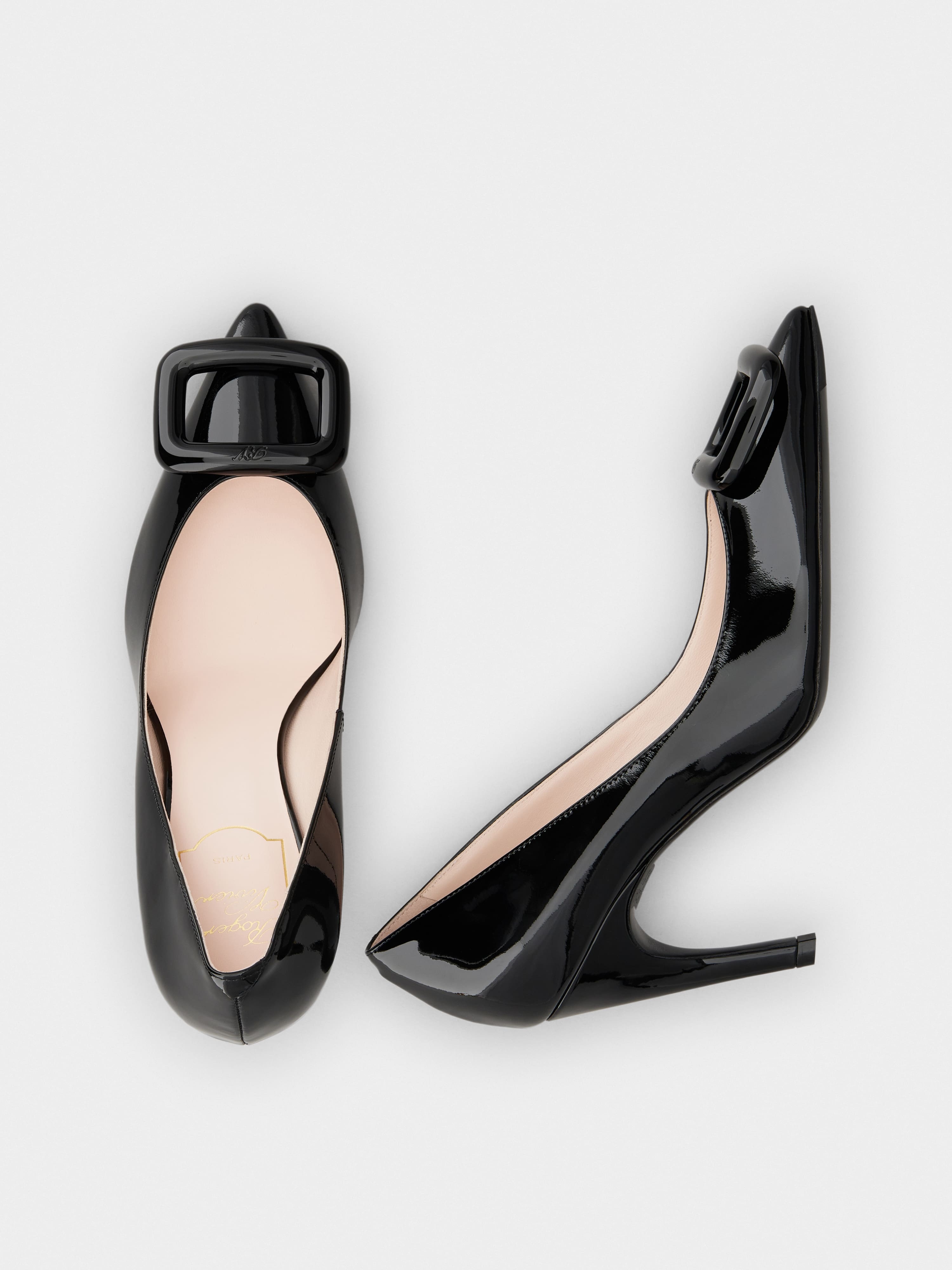 Viv' Choc Lacquered Buckle Pumps in Patent Leather - 4