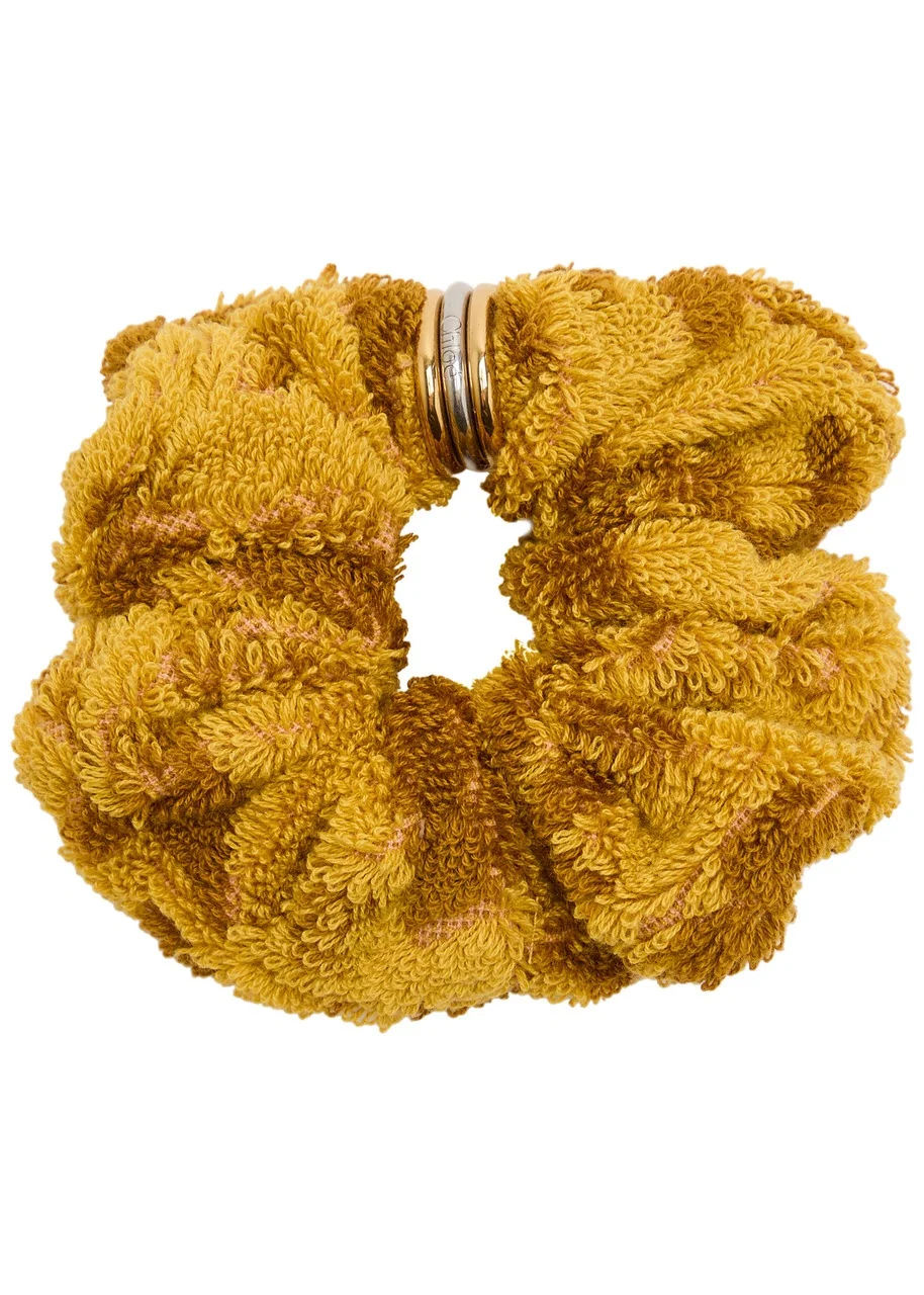 Chloe Floral-jacquard Terry Scrunchie - 1