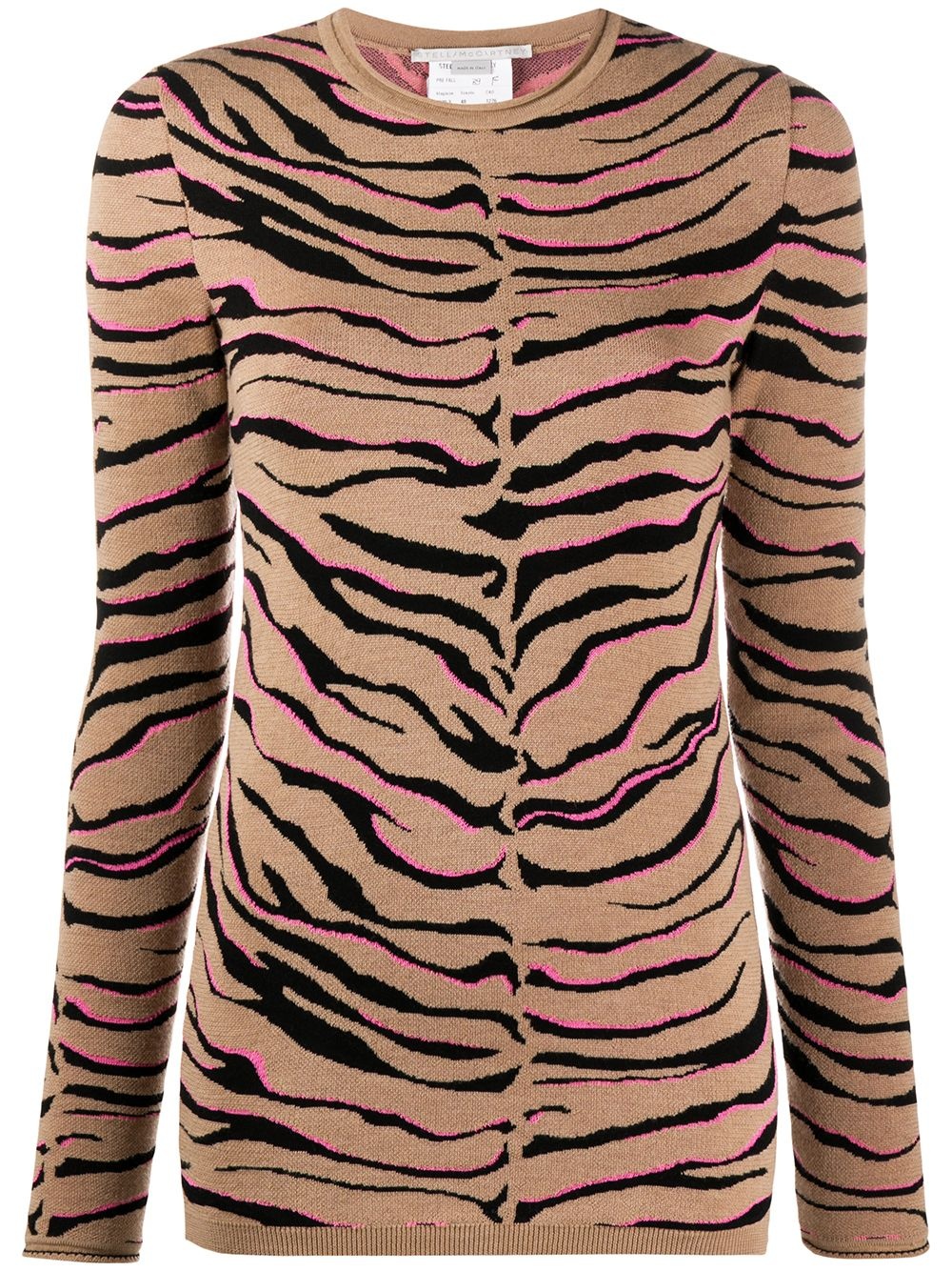 tiger-print knitted top - 1