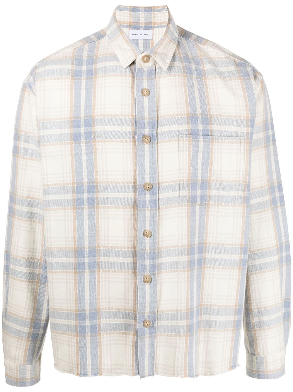 boxy-fit checked shirt - 1