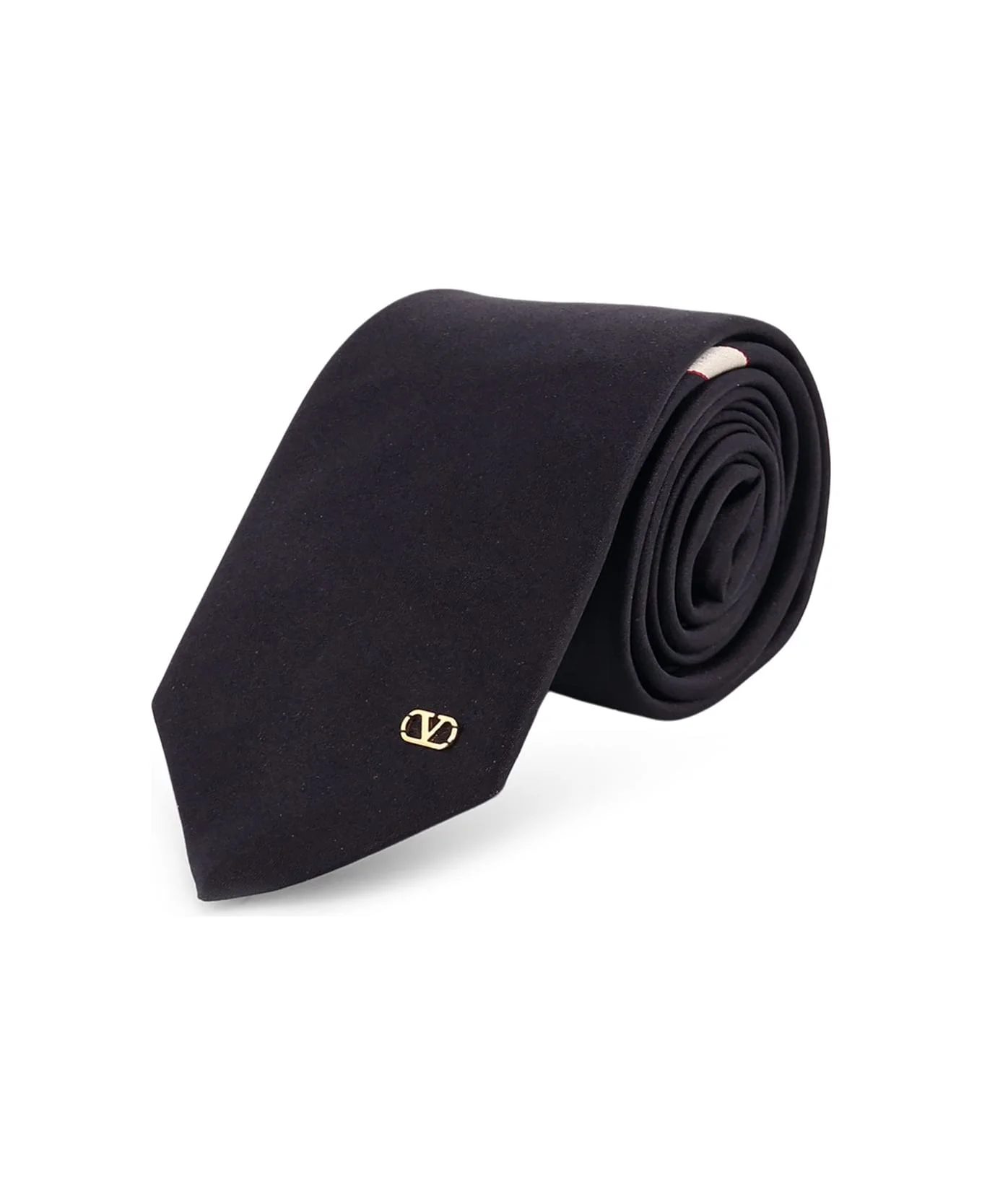 Valentie Silk Tie With Vlogo Signature Detail - 1