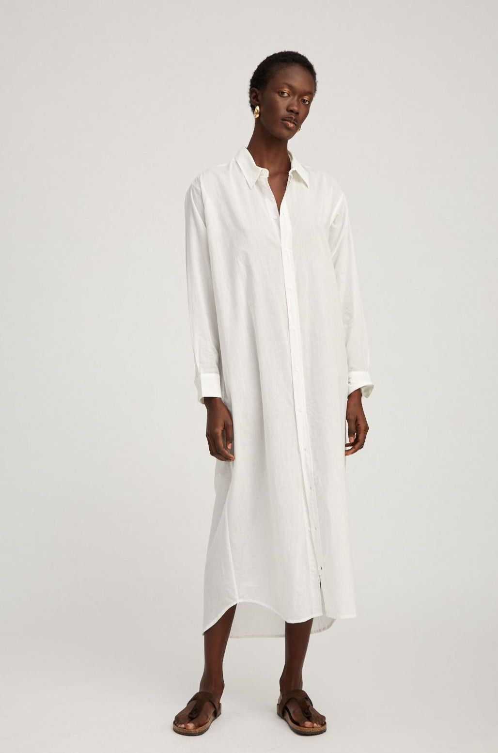 WHITE VOILE TUNIC MAXI DRESS - 2