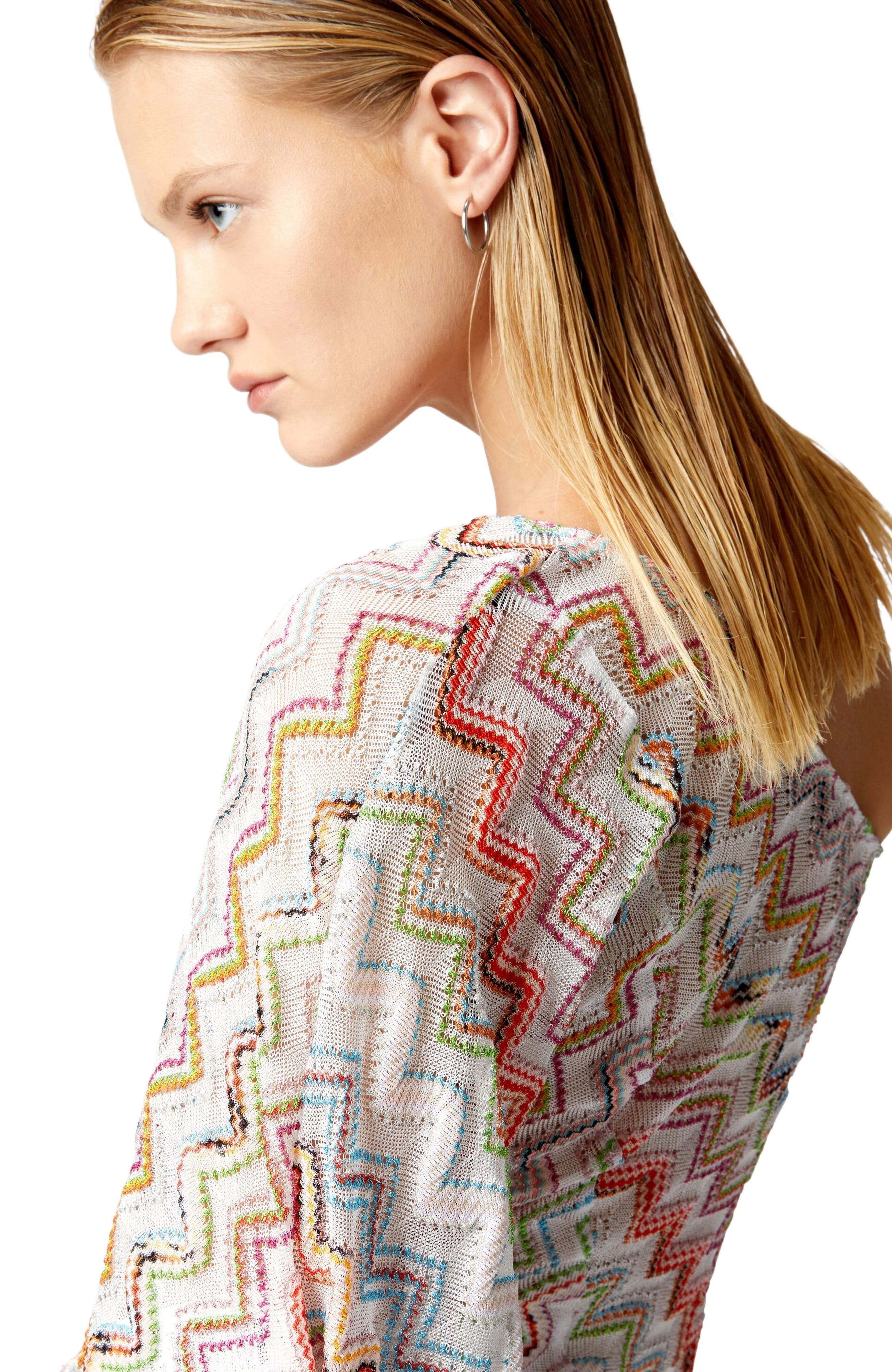 Missoni One-shoulder Top With 3d Lamé Zig Zag And Wide Sleeves in Multicoloured at Nordstrom - 4