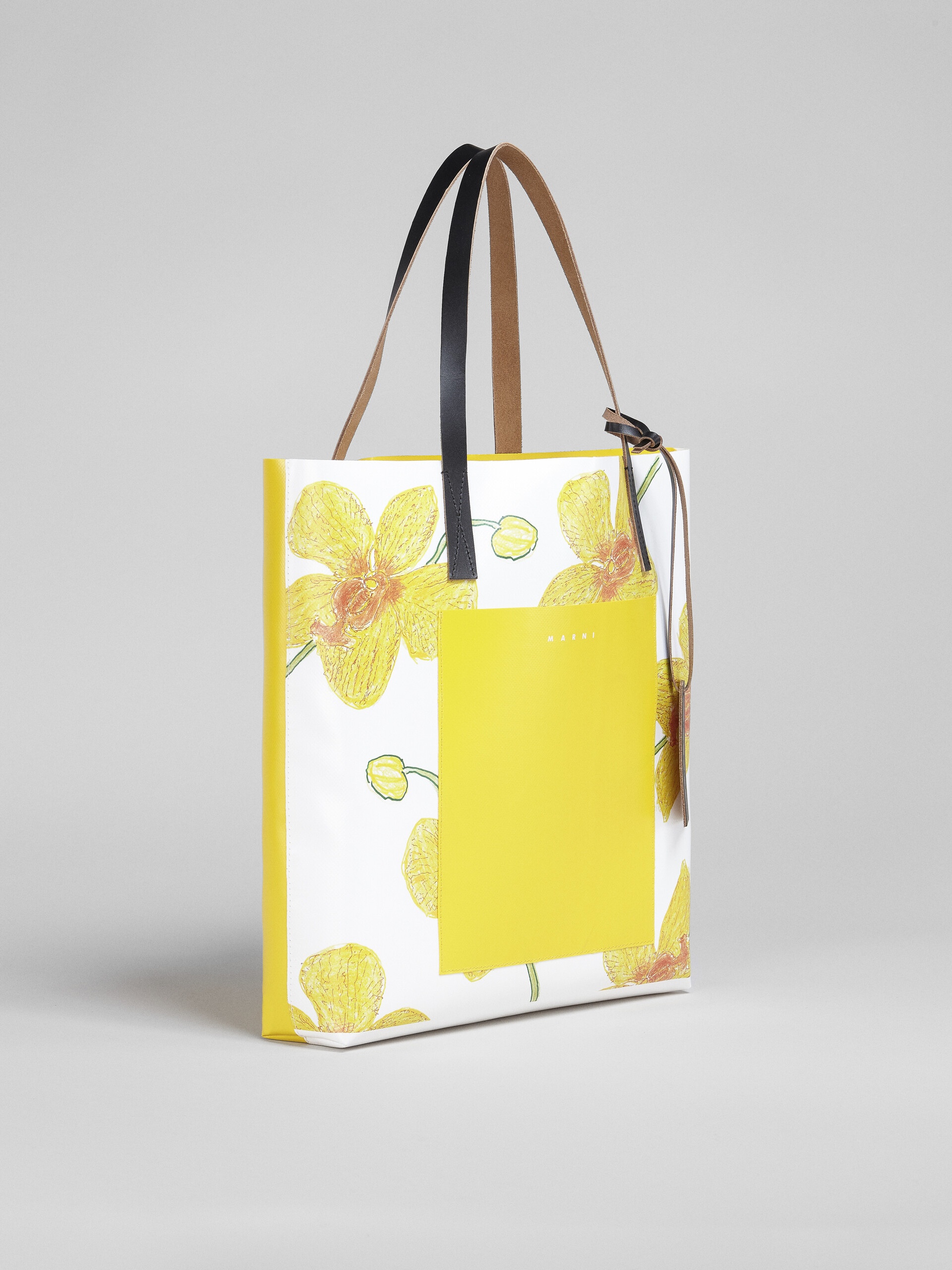 ORCHIDS PRINT YELLOW SHOPPING BAG - 6