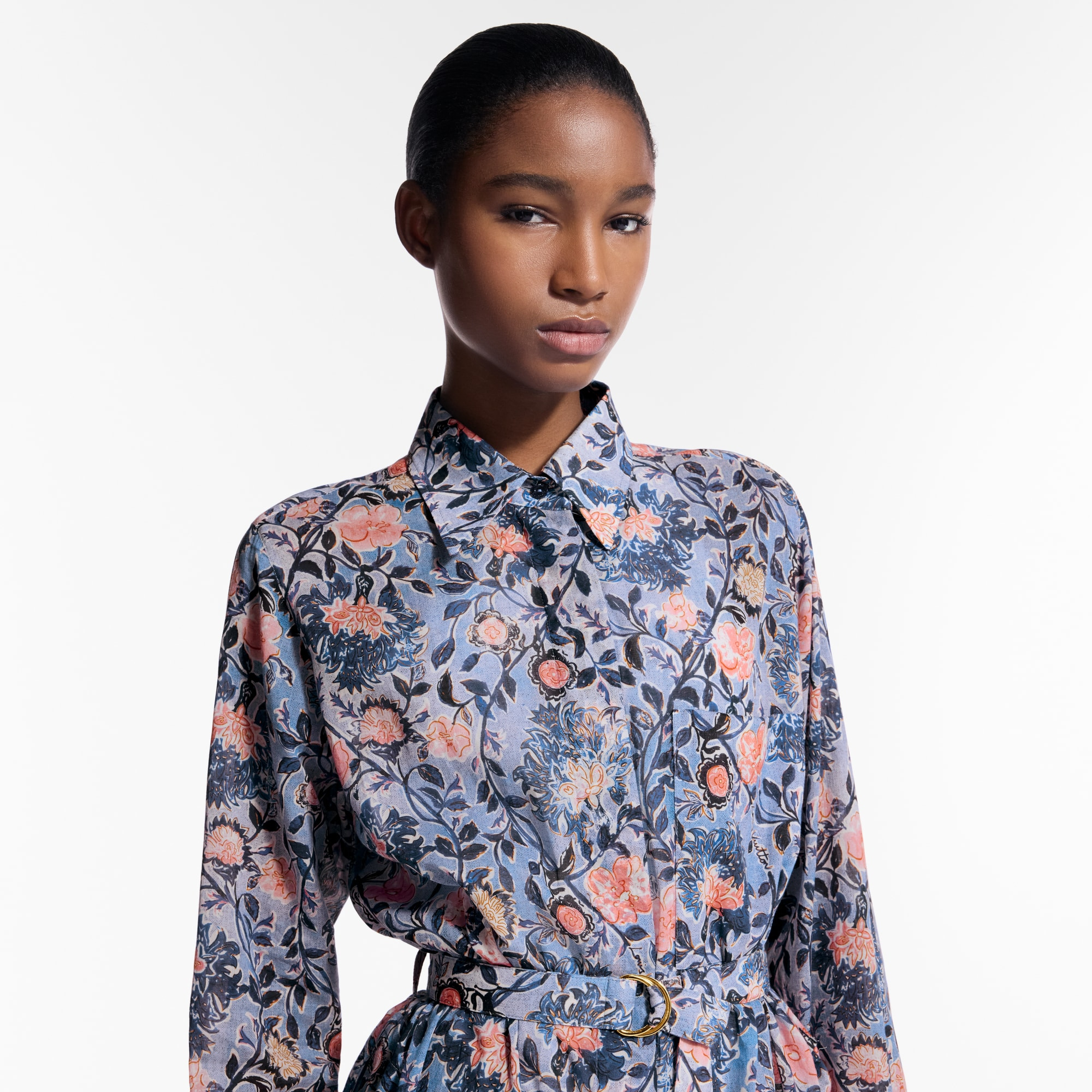 Floral Vine Shirt Dress - 2
