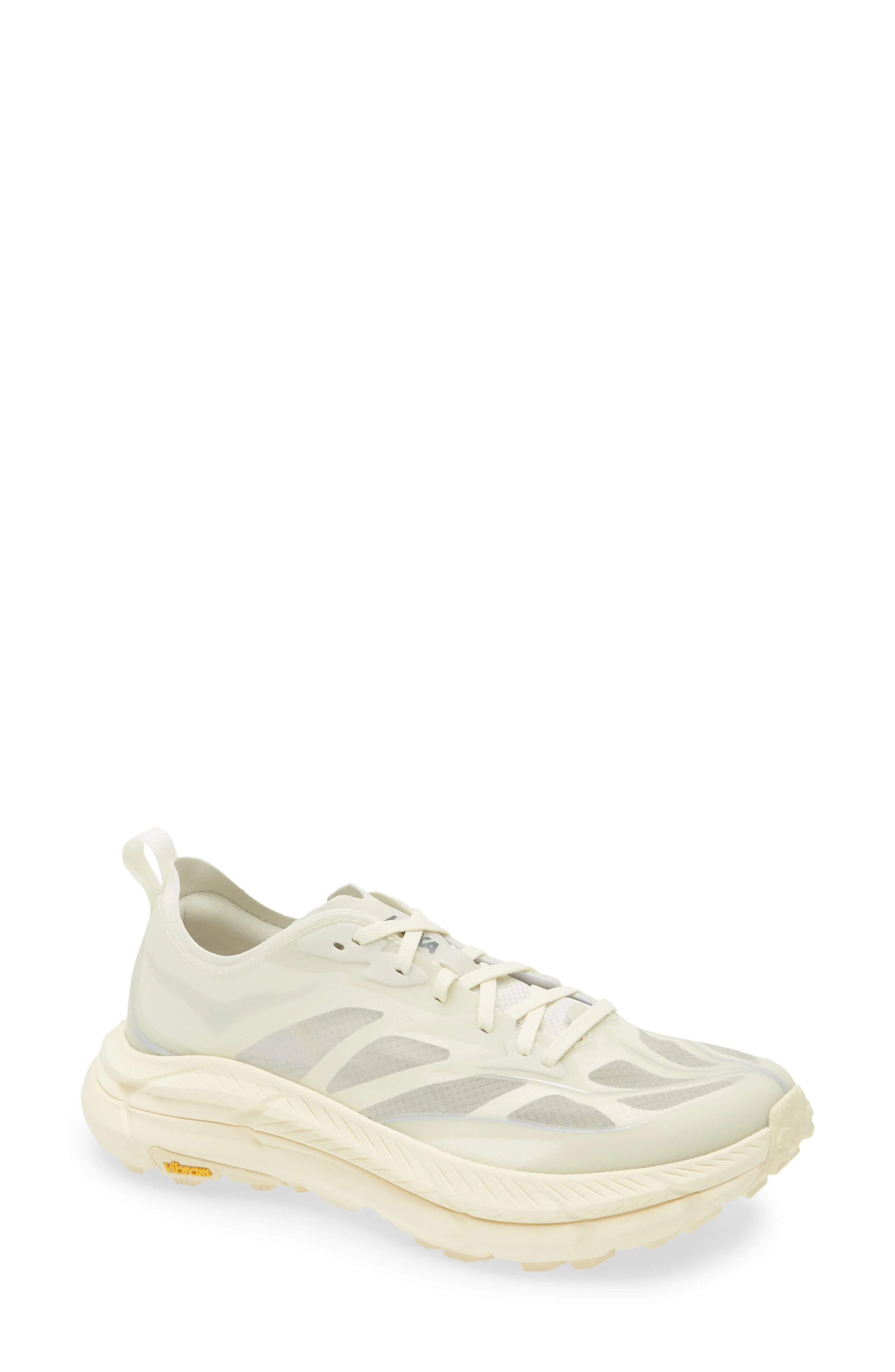 HOKA Mafate Speed 4 Lite Trail Sneaker in Truffle Salt /Yellow at Nordstrom - 1
