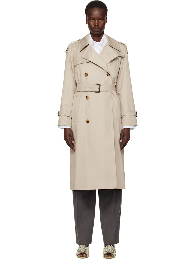 Beige Long Castleford Trench Coat 1
