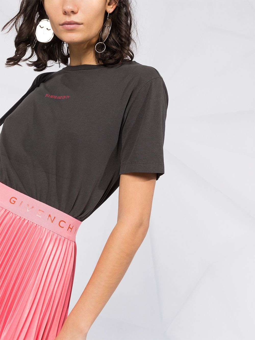 logo waistband pleated skirt - 5