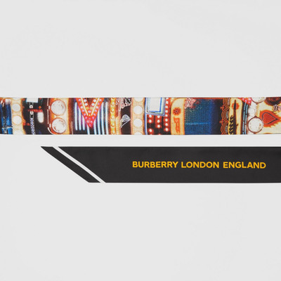 Burberry Montage Print Silk Skinny Scarf outlook