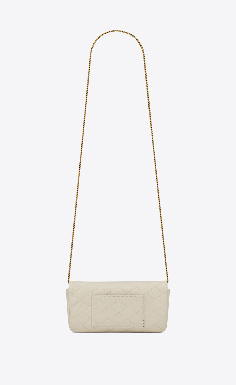 SAINT LAURENT gaby chain phone holder in quilted lambskin outlook