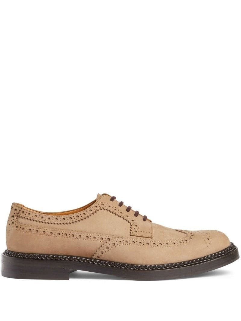 logo suede brogues 1