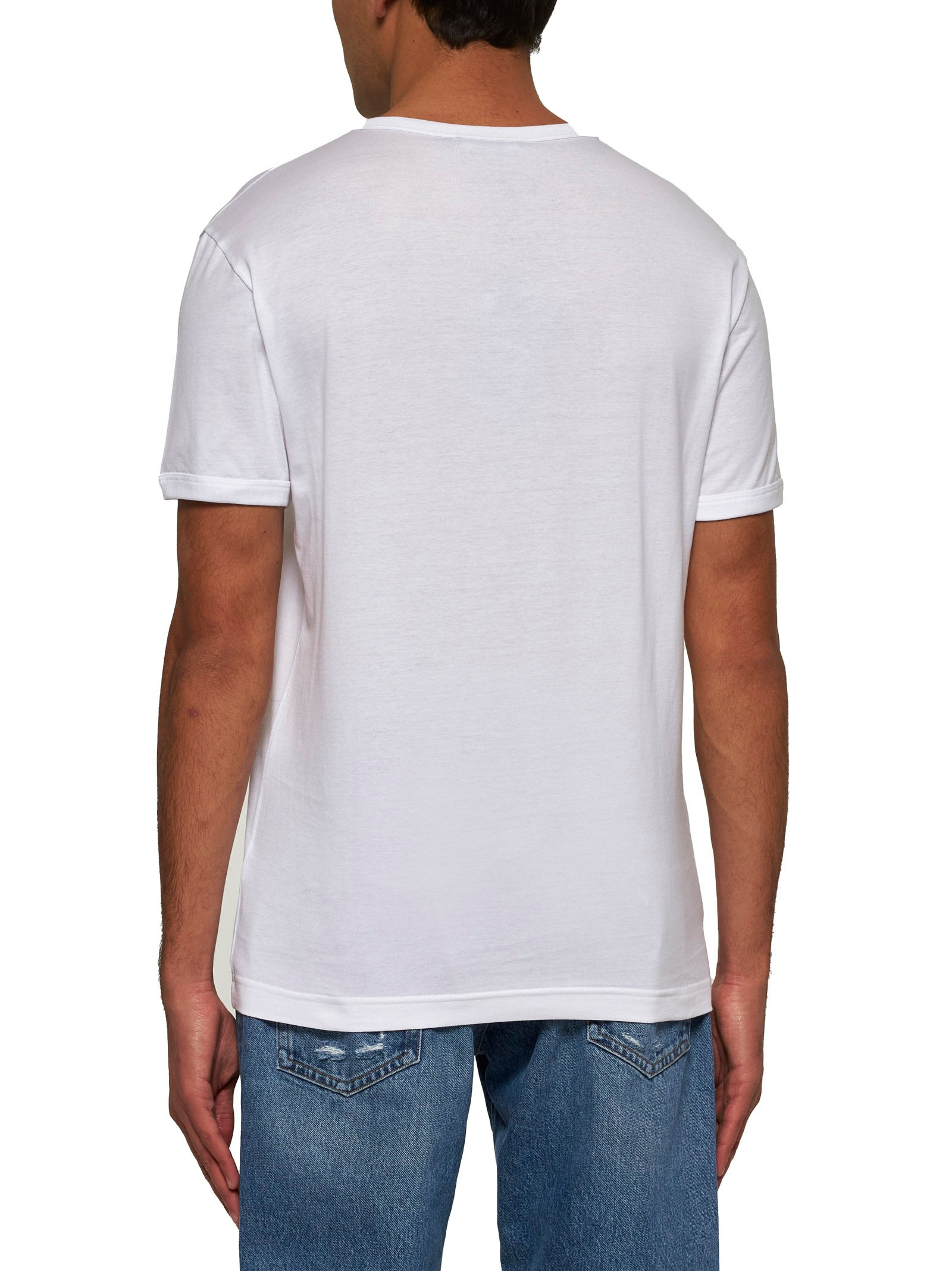 White cotton heraldic patch T-shirt - 3