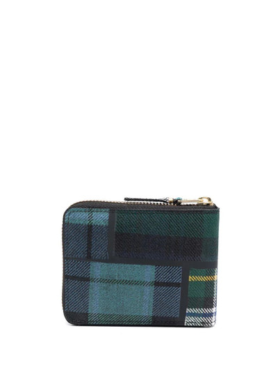 Comme Des Garçons tartan-print zip-up wallet outlook