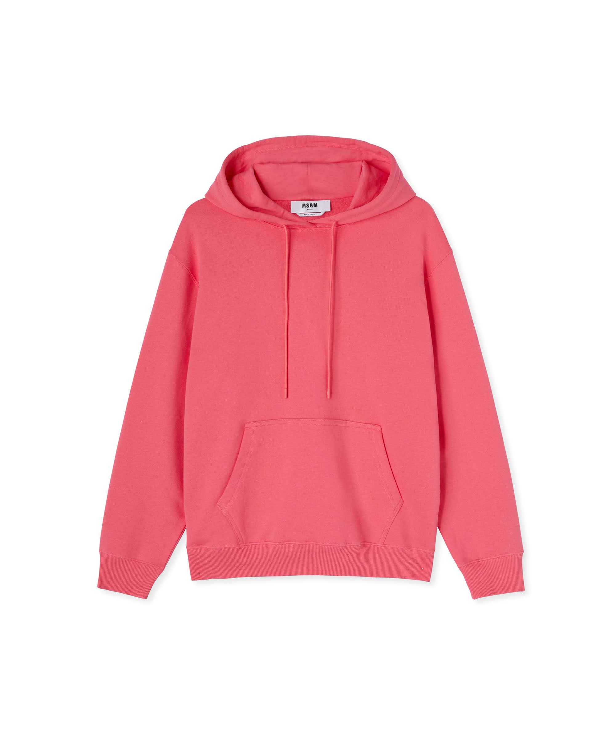 Solid color cotton hooded sweatshirt with MSGM logo - 1