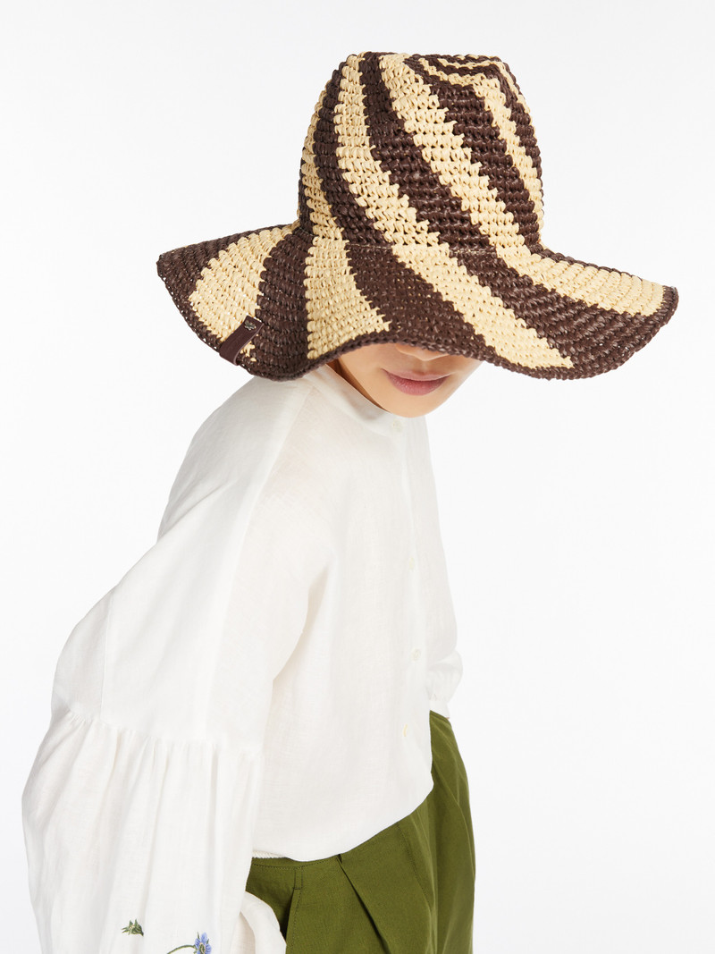 LAZIALE Wide-brimmed raffia hat 3