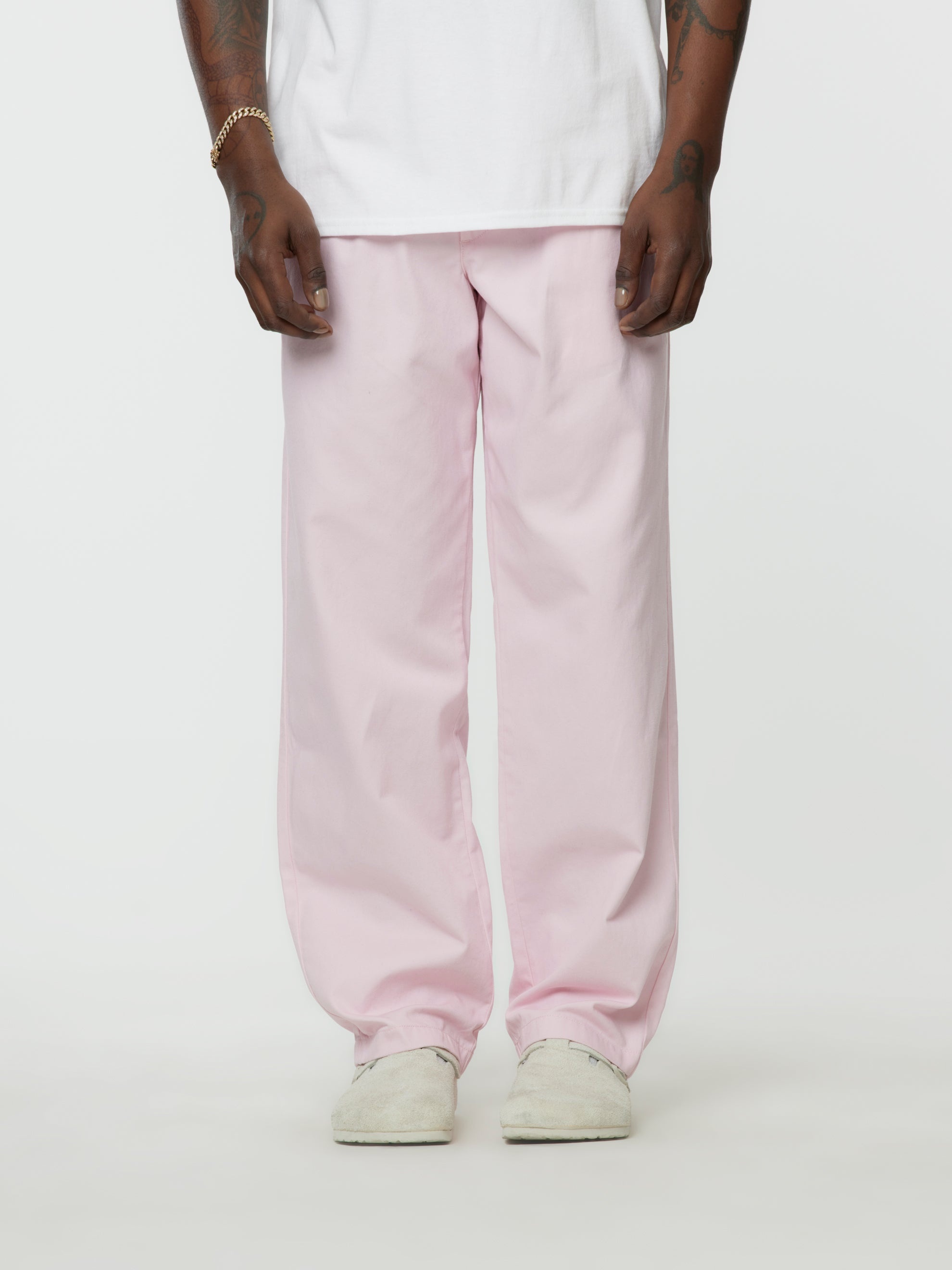 TWILL DOUBLE-PLEAT PANTS (PINK) - 2