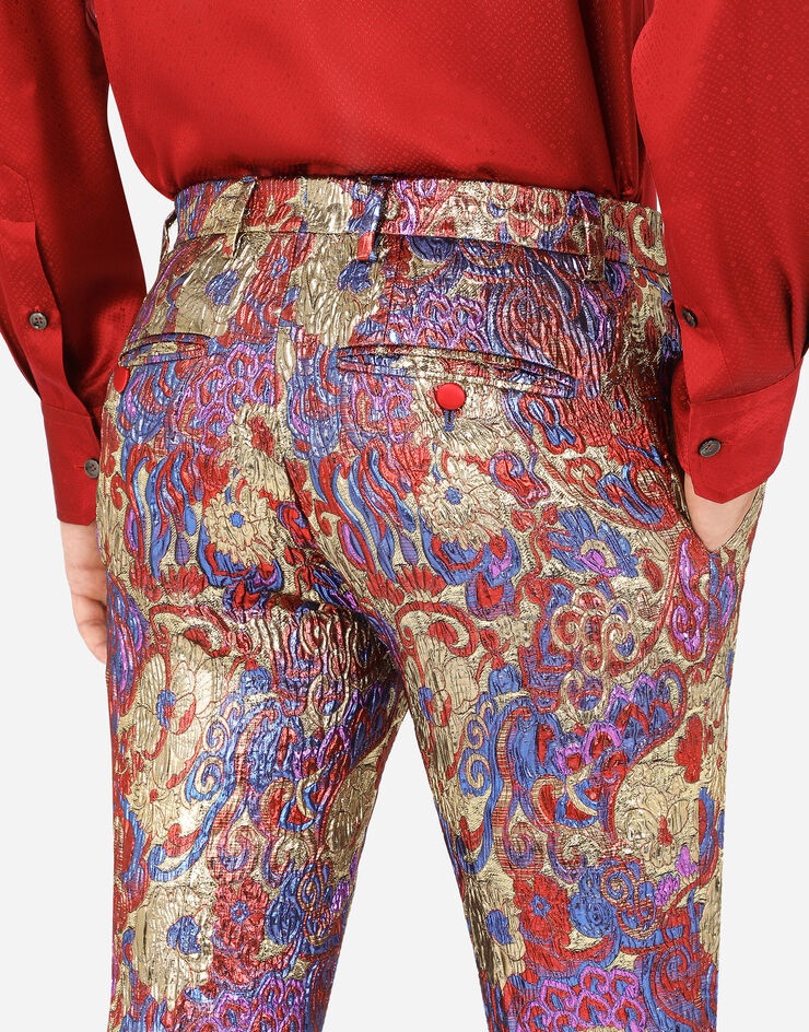 Oriental lurex jacquard pants - 5