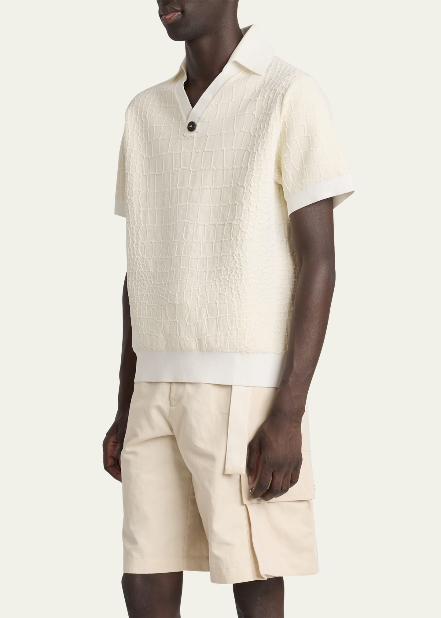 Men's Croc-Patterned Polo Shirt - 4