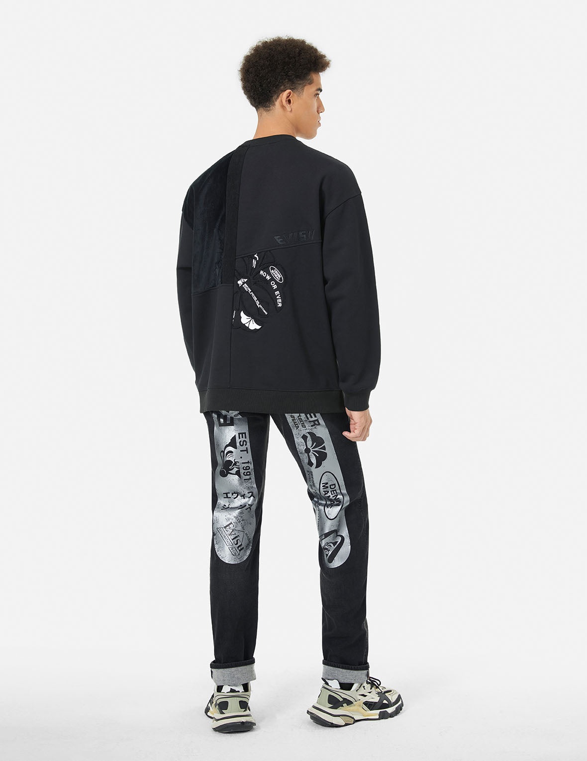 Graffiti-Style Daicock Print Slim Fit Jeans #2010 - 3