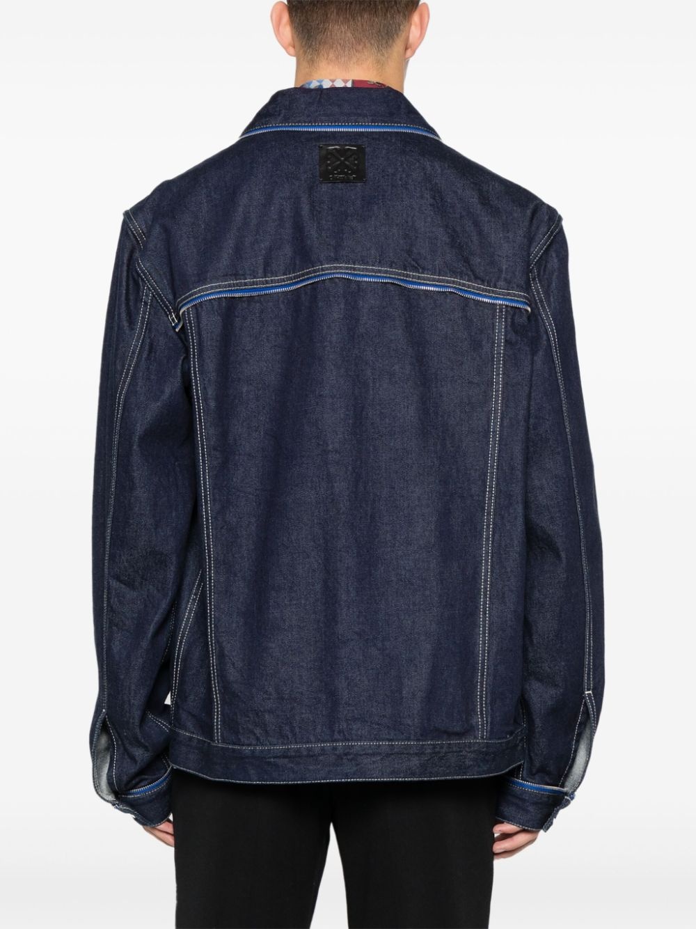 zip-embellished denim jacket - 4