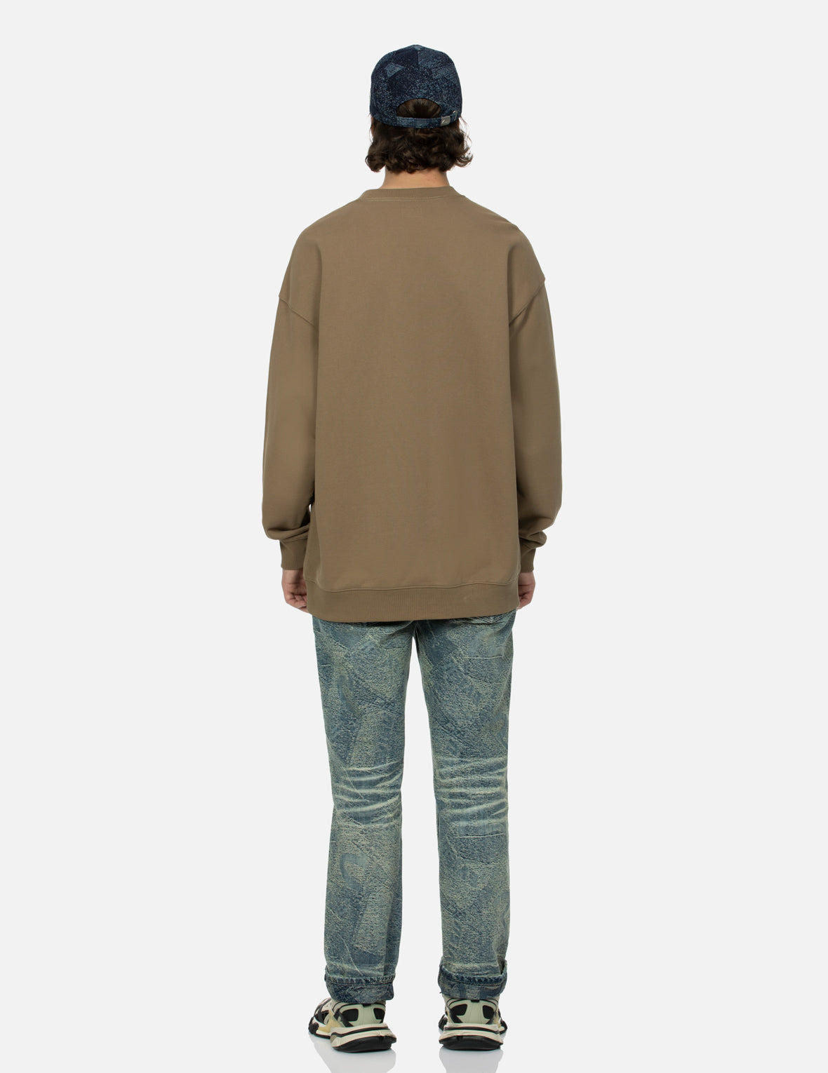 MULTI-POCKETS WITH SEAGULL PRINT LOOSE FIT SWEATSHIRT - 6