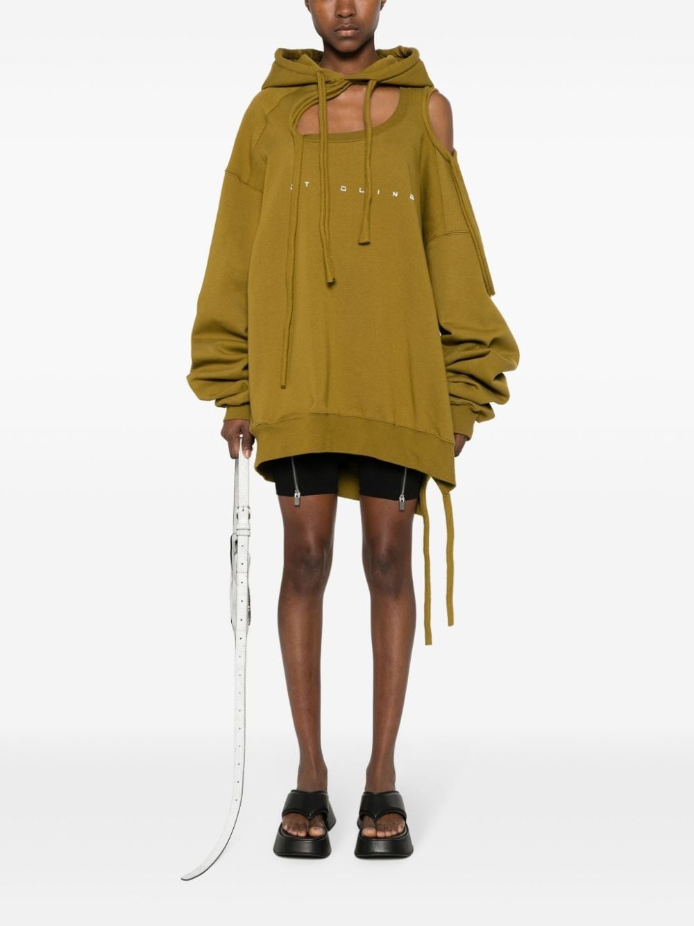 deconstructed cotton hoodie - 2