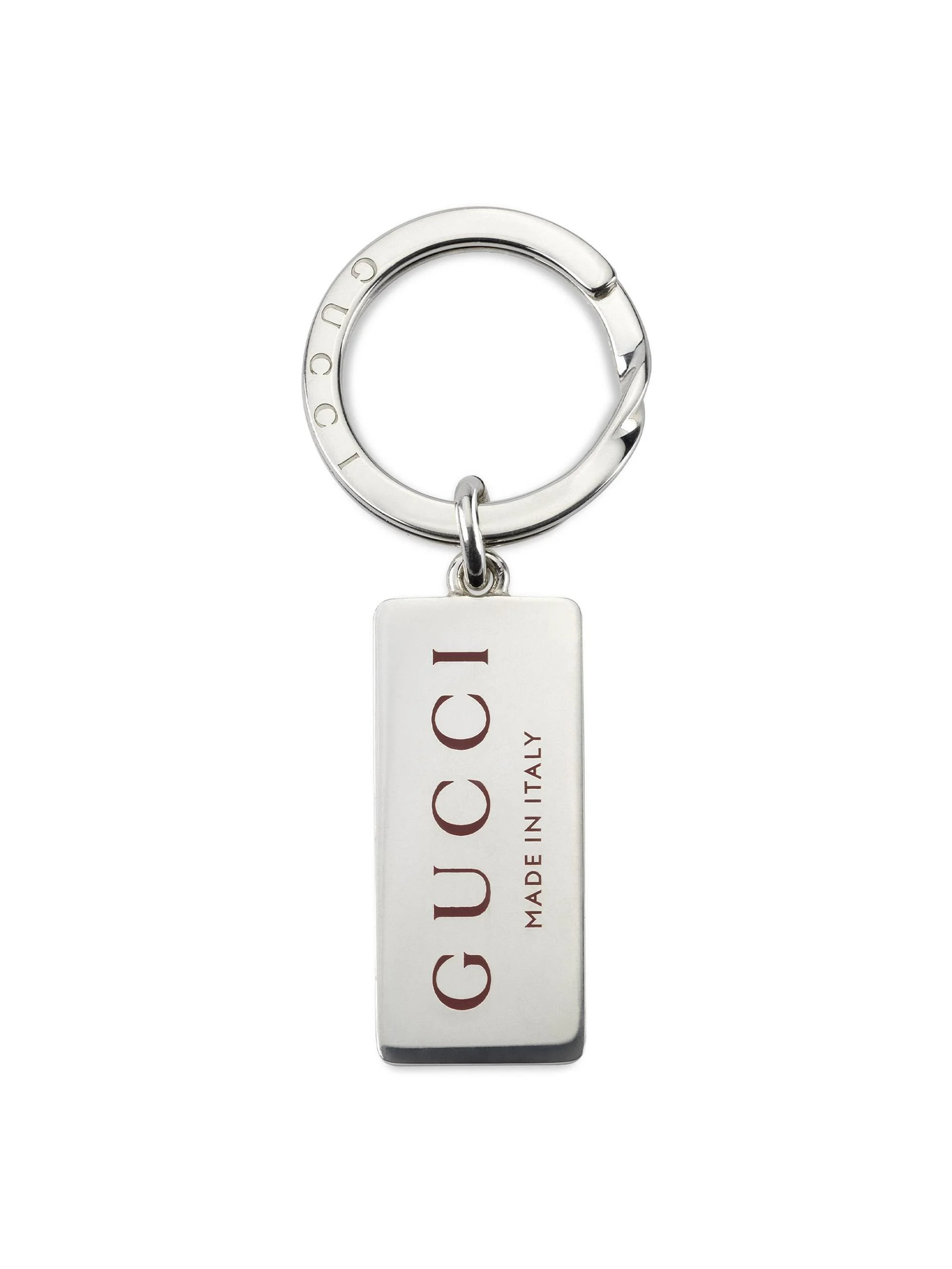 Men's Trademark Sterling Silver Keyring - Silver Red Enamel - 1