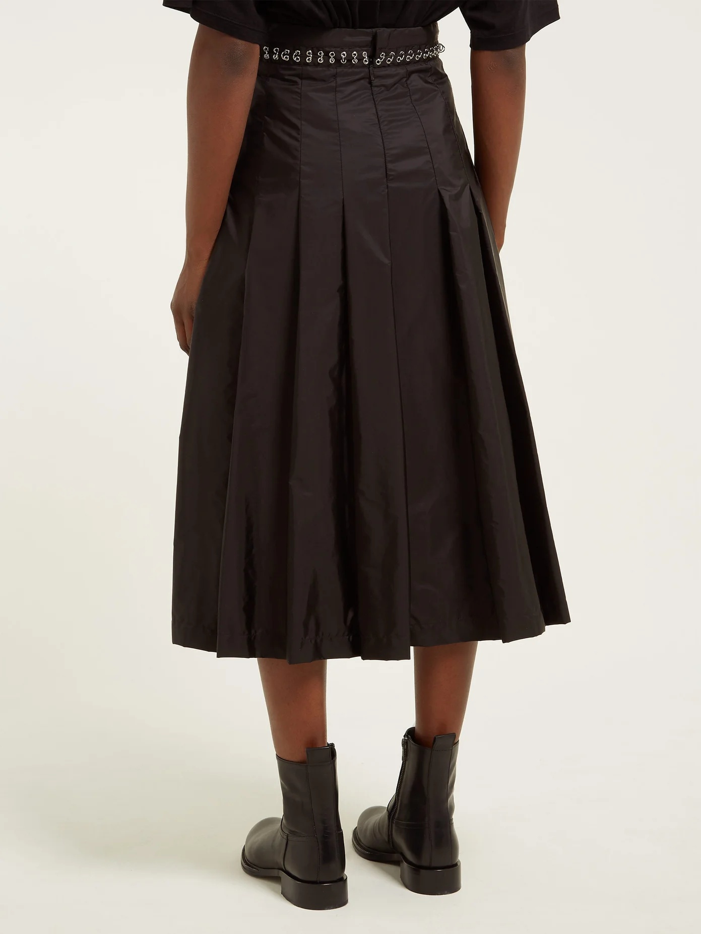 Eyelet-chain pleated skirt - 3