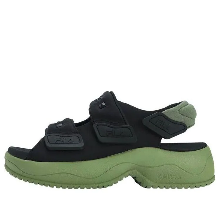 (WMNS) FILA Puff Sandals 'Black Green' F12W321401FBO - 1