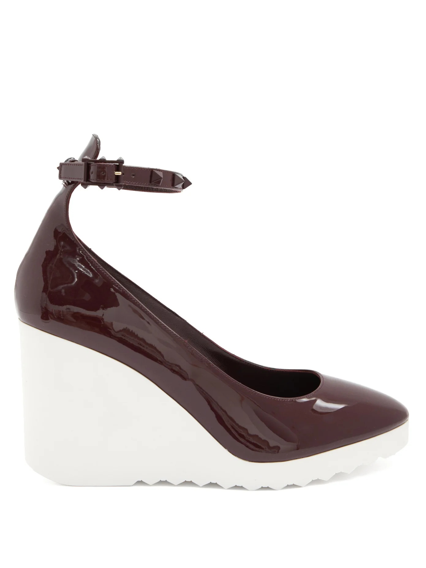 White Wave wedge-heel patent-leather pumps - 1