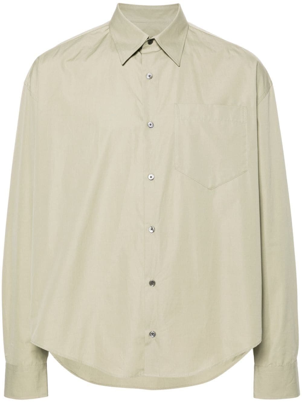 straight-collar cotton shirt - 1