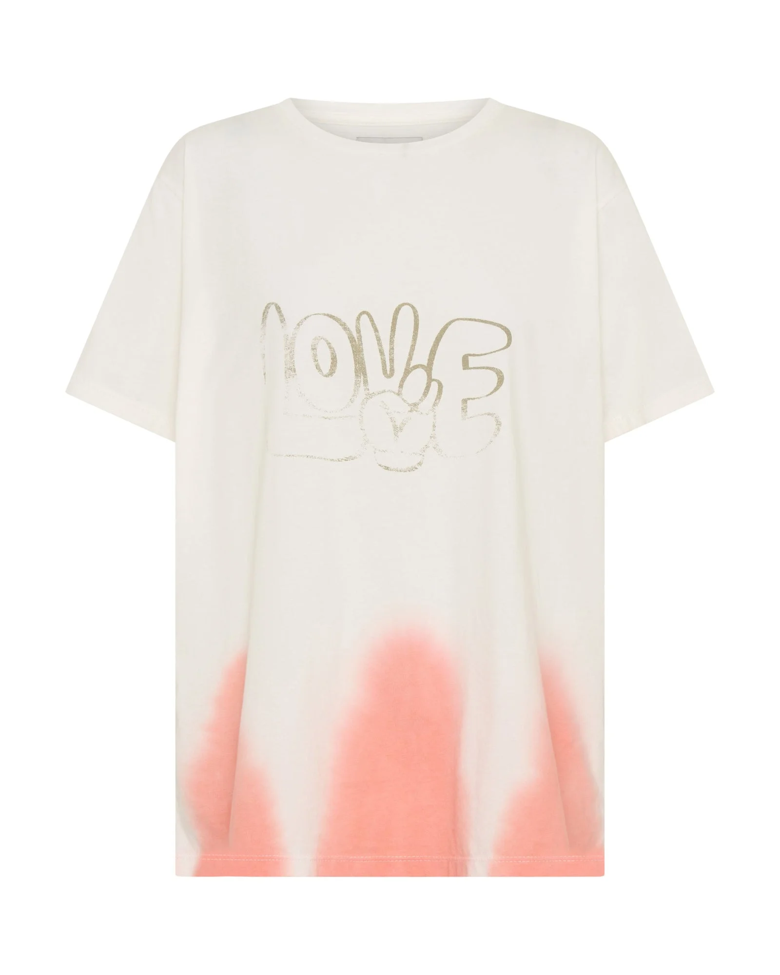 Love Dip Dye Boyfriend Tee - White - 1