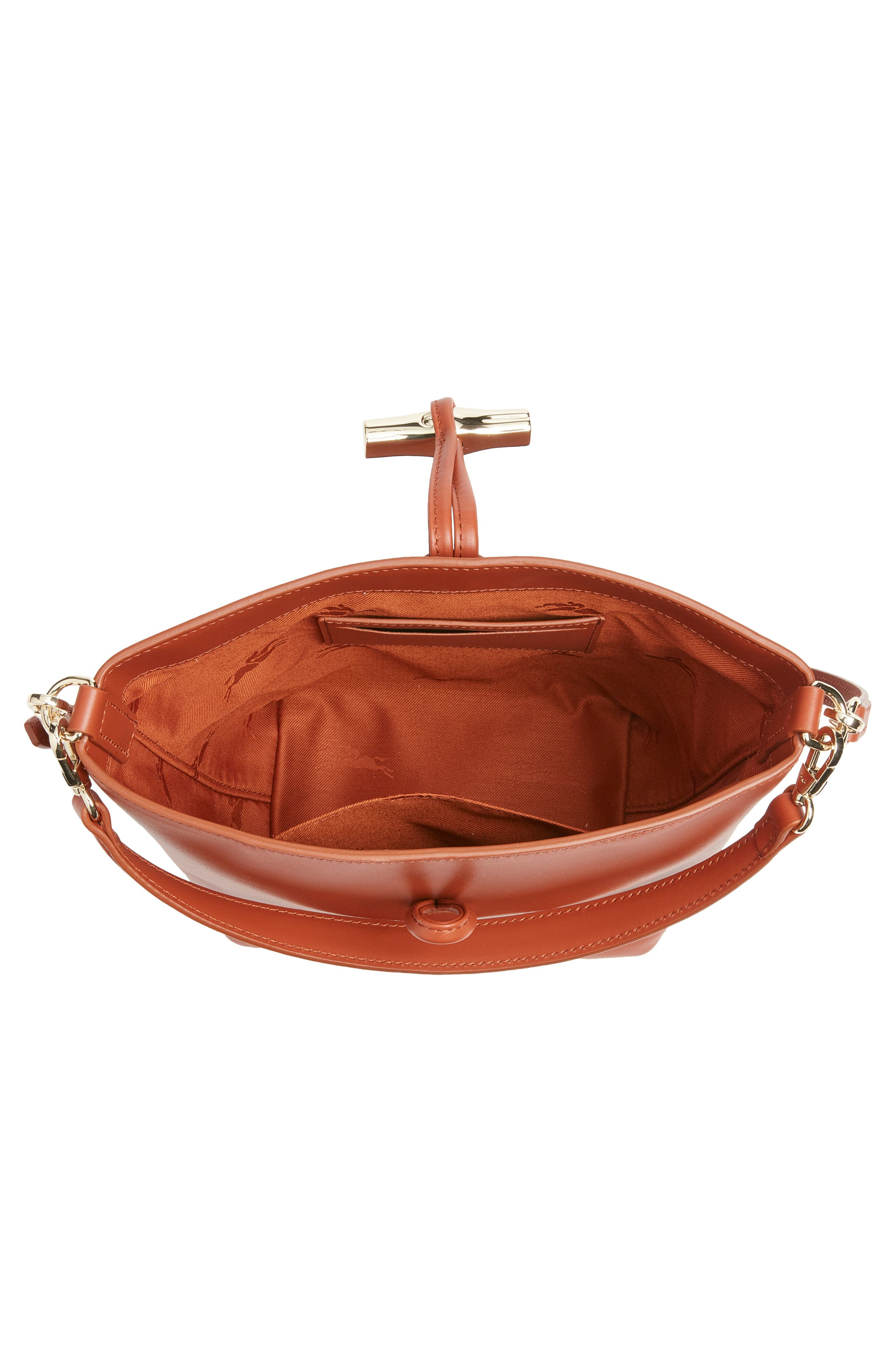 Longchamp Extra Small Le Roseau Leather Bucket Bag in Bark at Nordstrom - 5