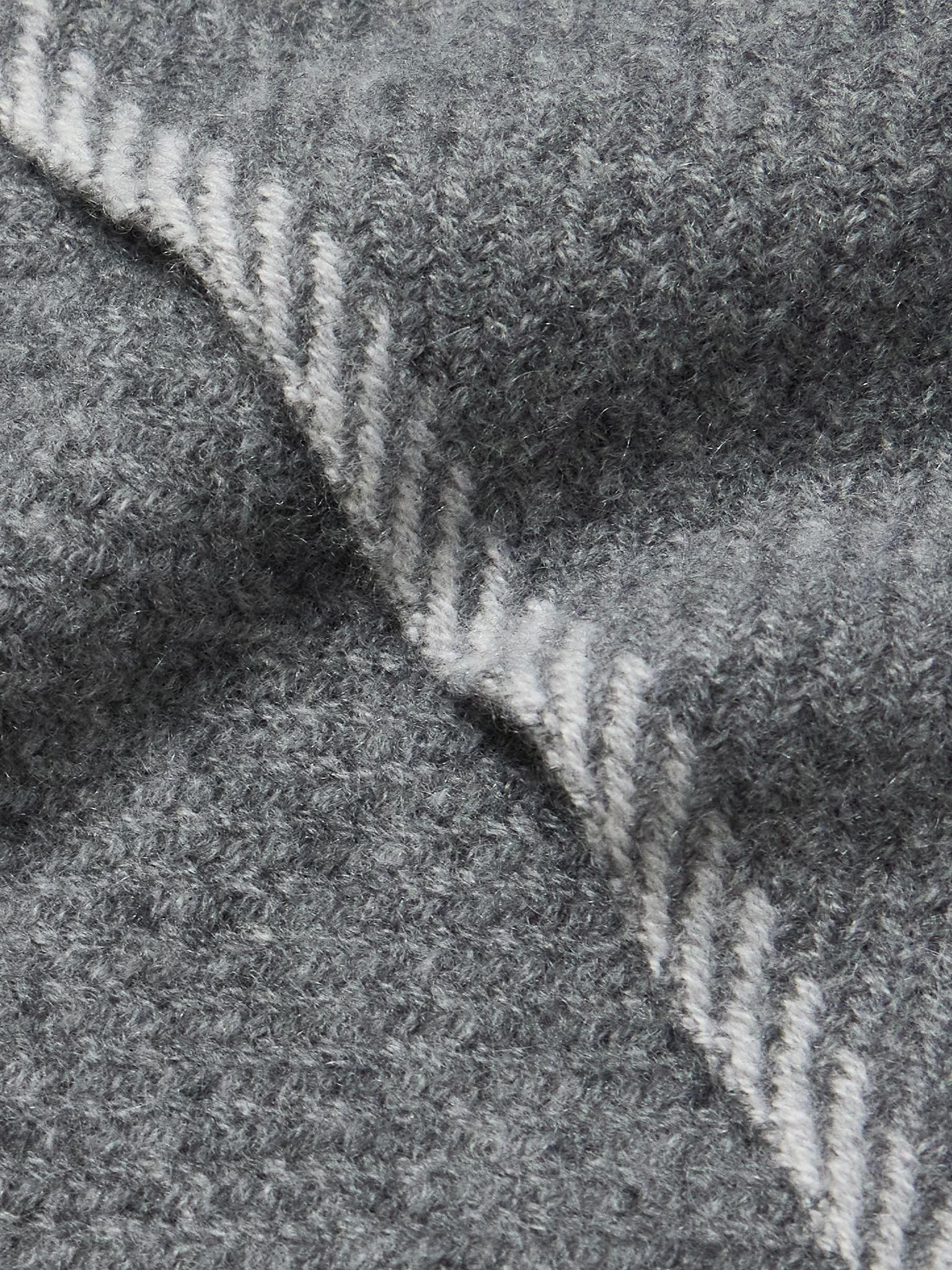 Frayed Cashmere Scarf Gray - 3