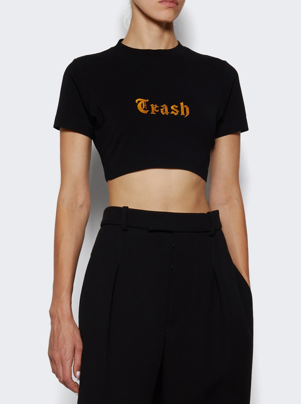 Cropped T-shirt Black - 2