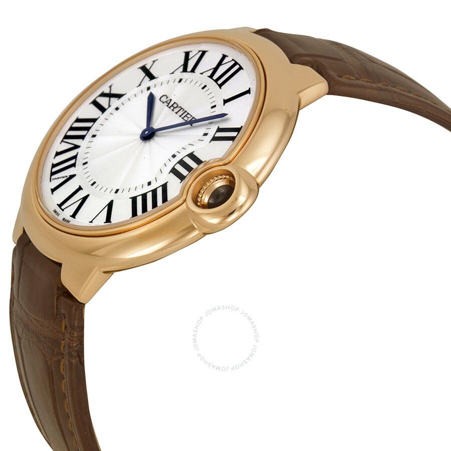 Cartier Ballon Bleu Silver Dial Brown Alligator Leather Men's Watch W6920083 - 2