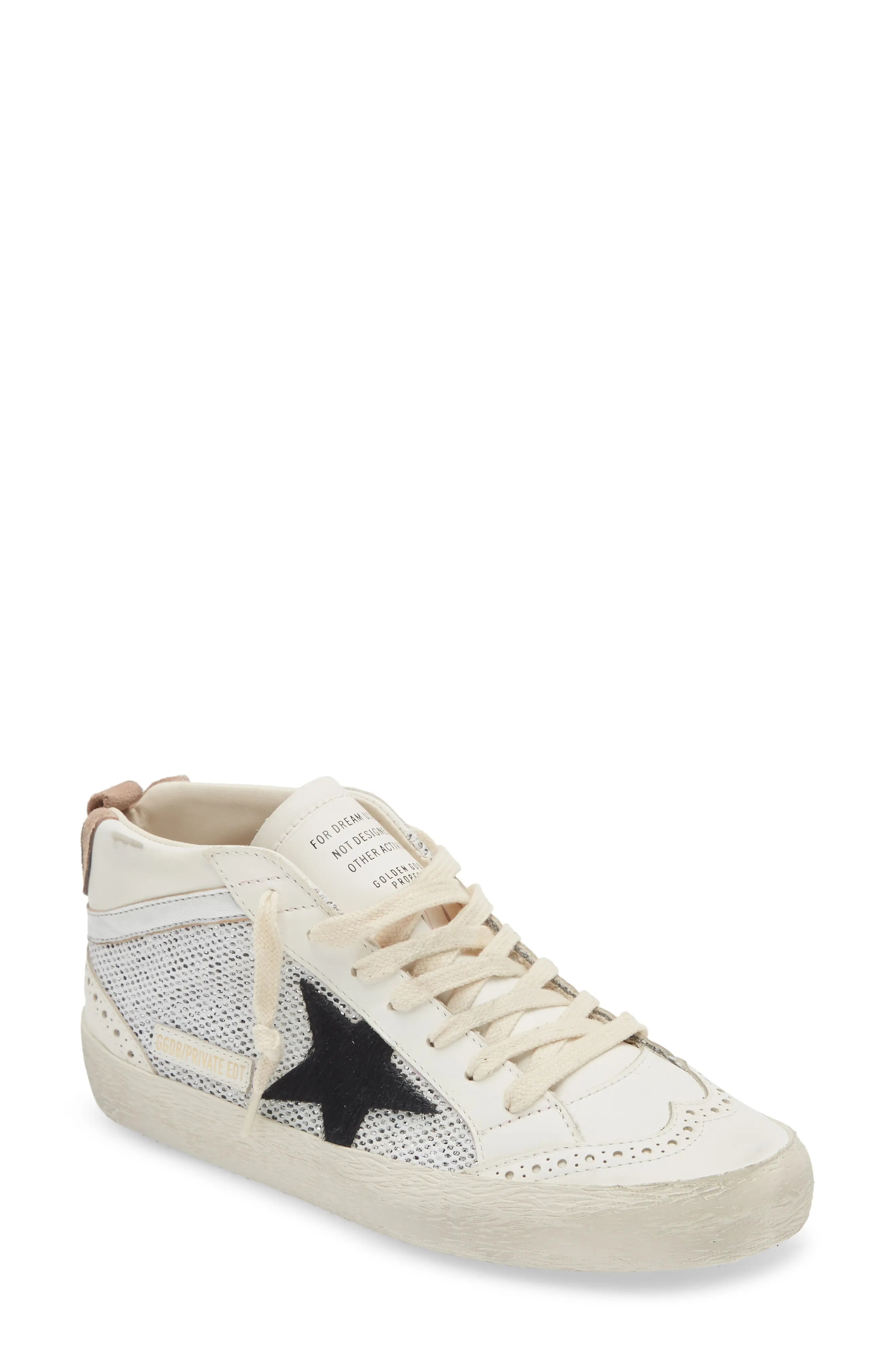 Mid Star Low Top Sneaker in White/Black - 1