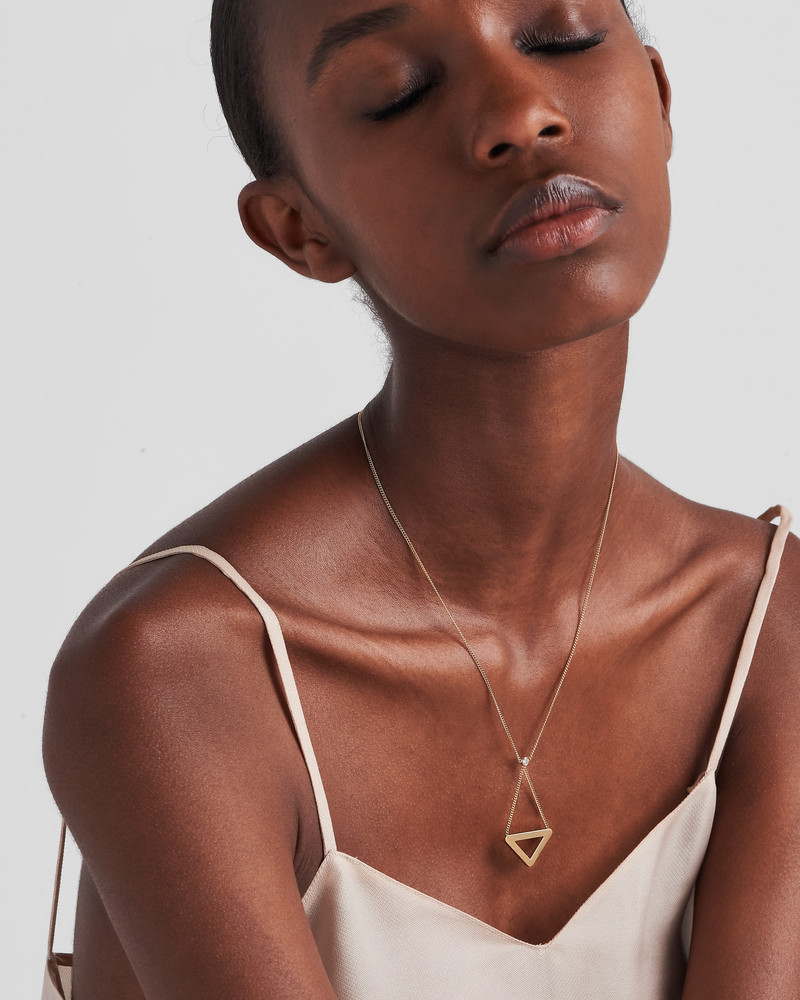 Prada Eternal Gold cut-out pendant necklace in yellow gold outlook