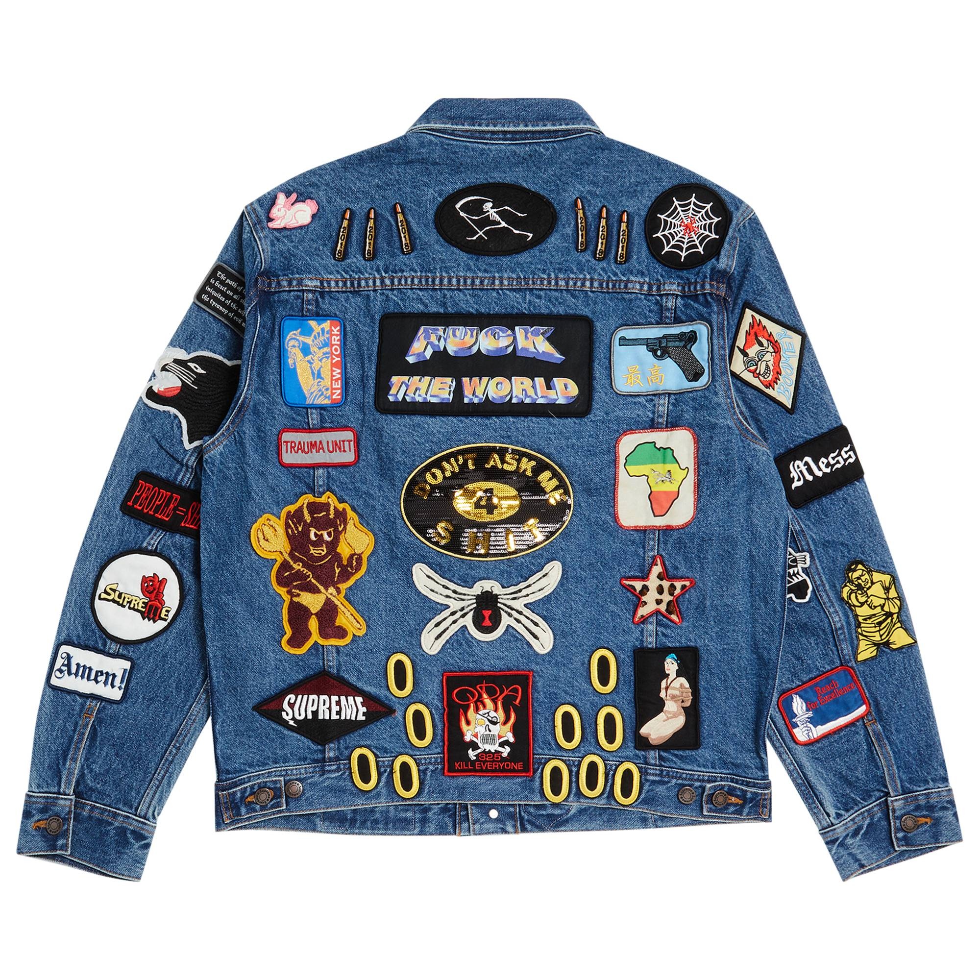 Supreme Patches Denim Trucker Jacket 'Blue' - 2