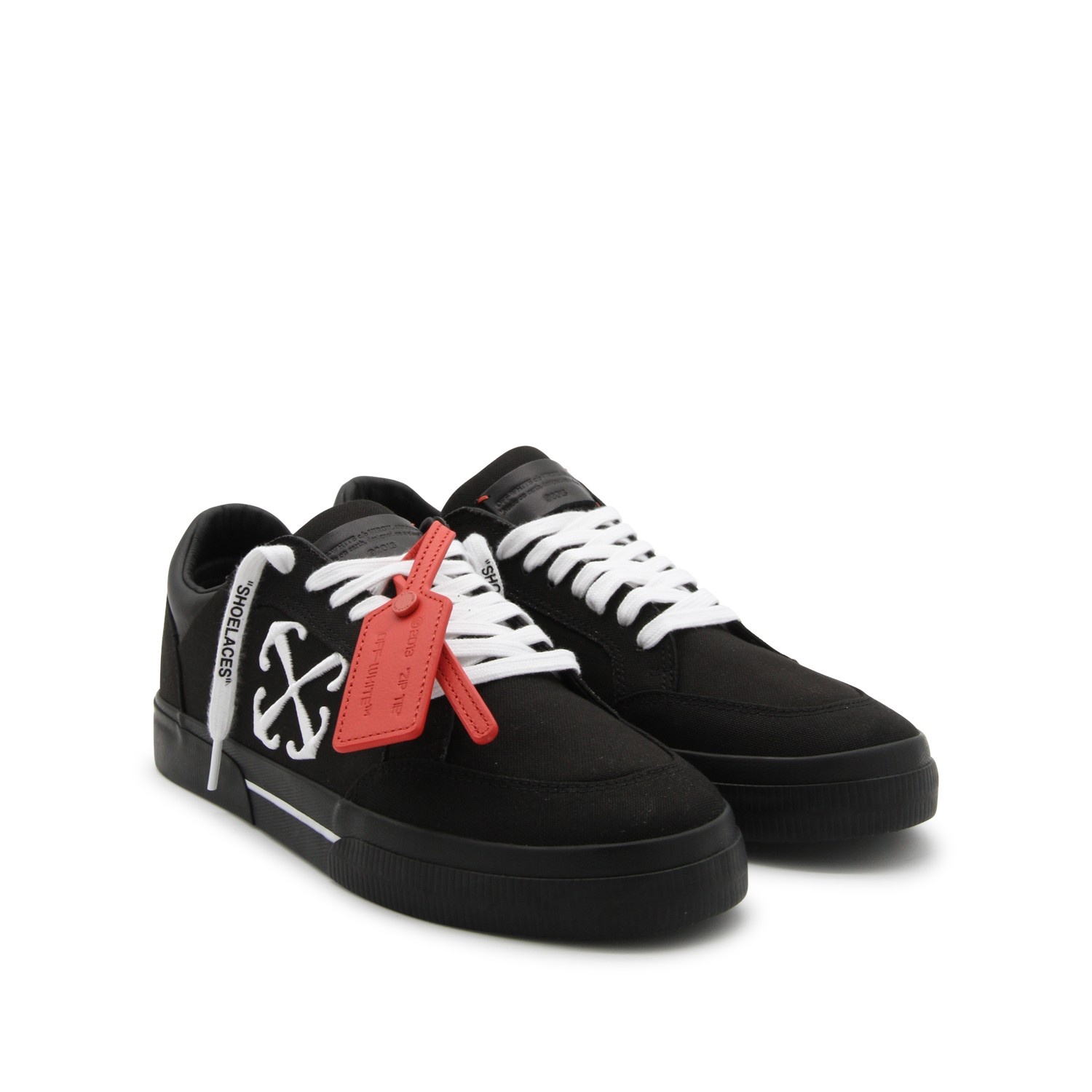 BLACK AND WHITE CANVAS VULCANIZED SNEAKERS - 2