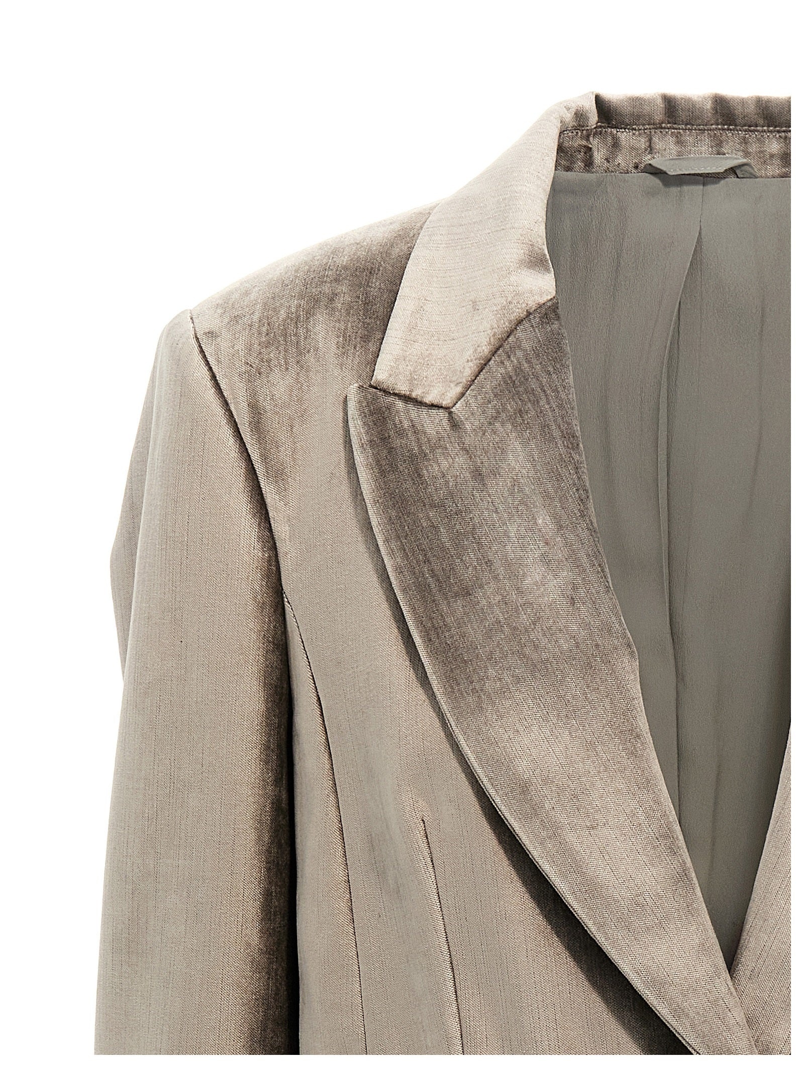 Single-Breasted Chenille Blazer Blazer And Suits Gray - 3