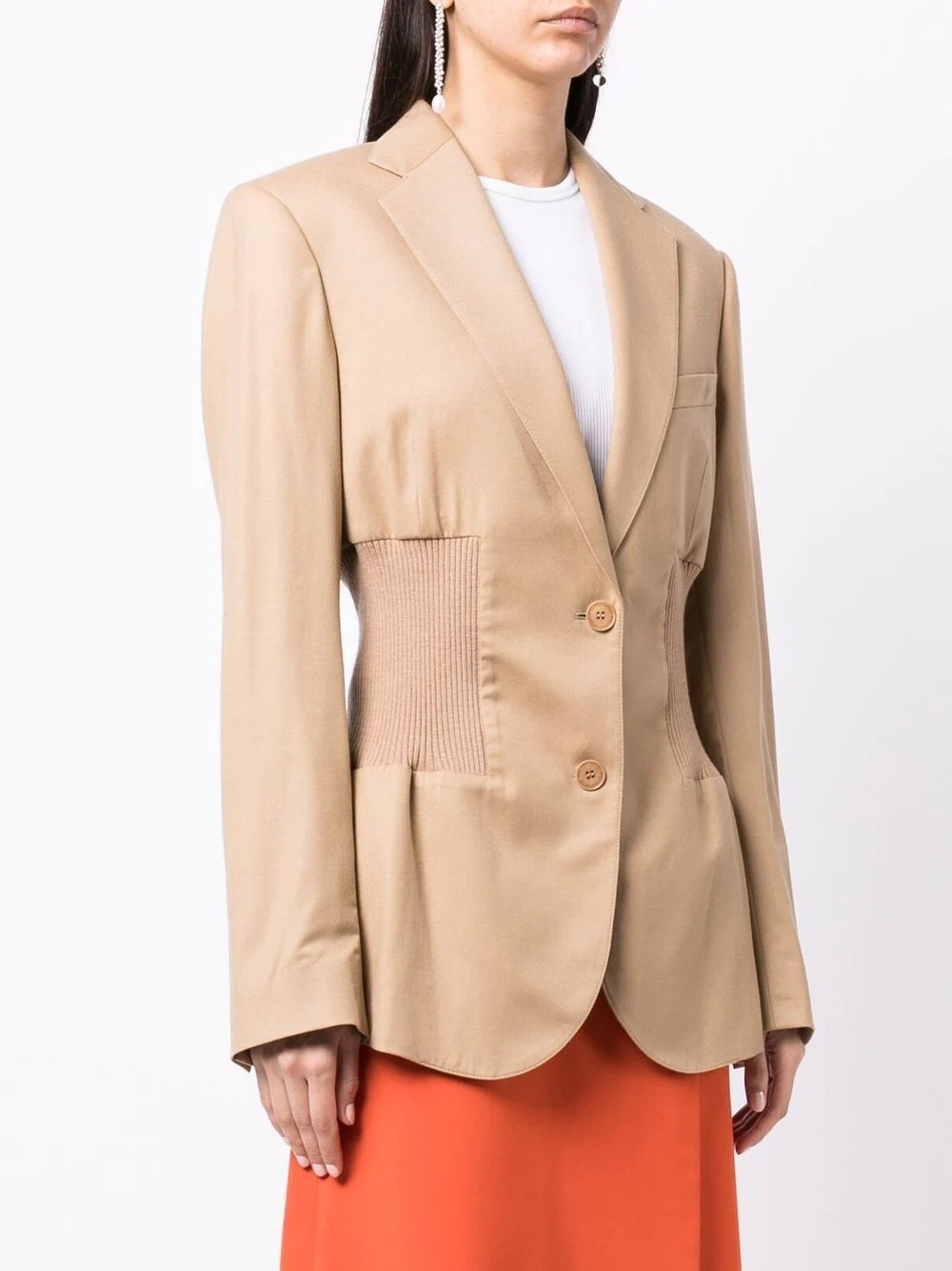 banded single-breasted blazer - 3